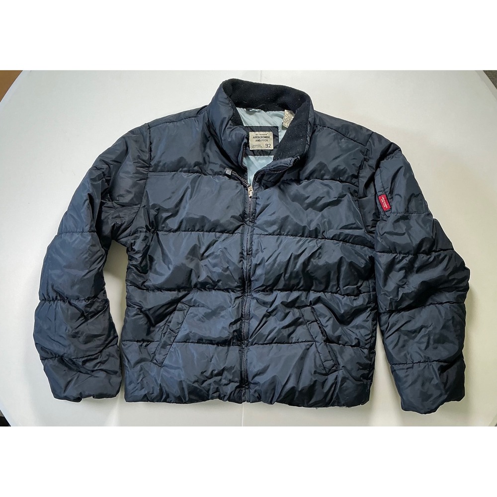 VTG Y2K Abercrombie and Fitch Puffer Jacket Mens L Blue Down Fill Gorpcore